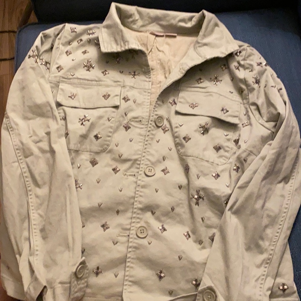 Chico Size 1 light green embellished jacket